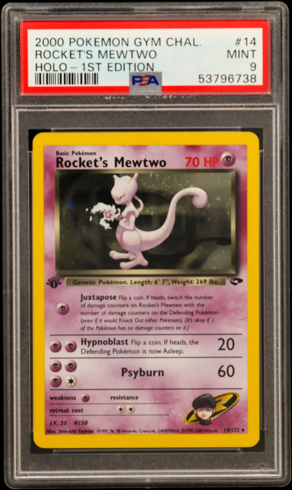 Rocket's Mewtwo card artwork