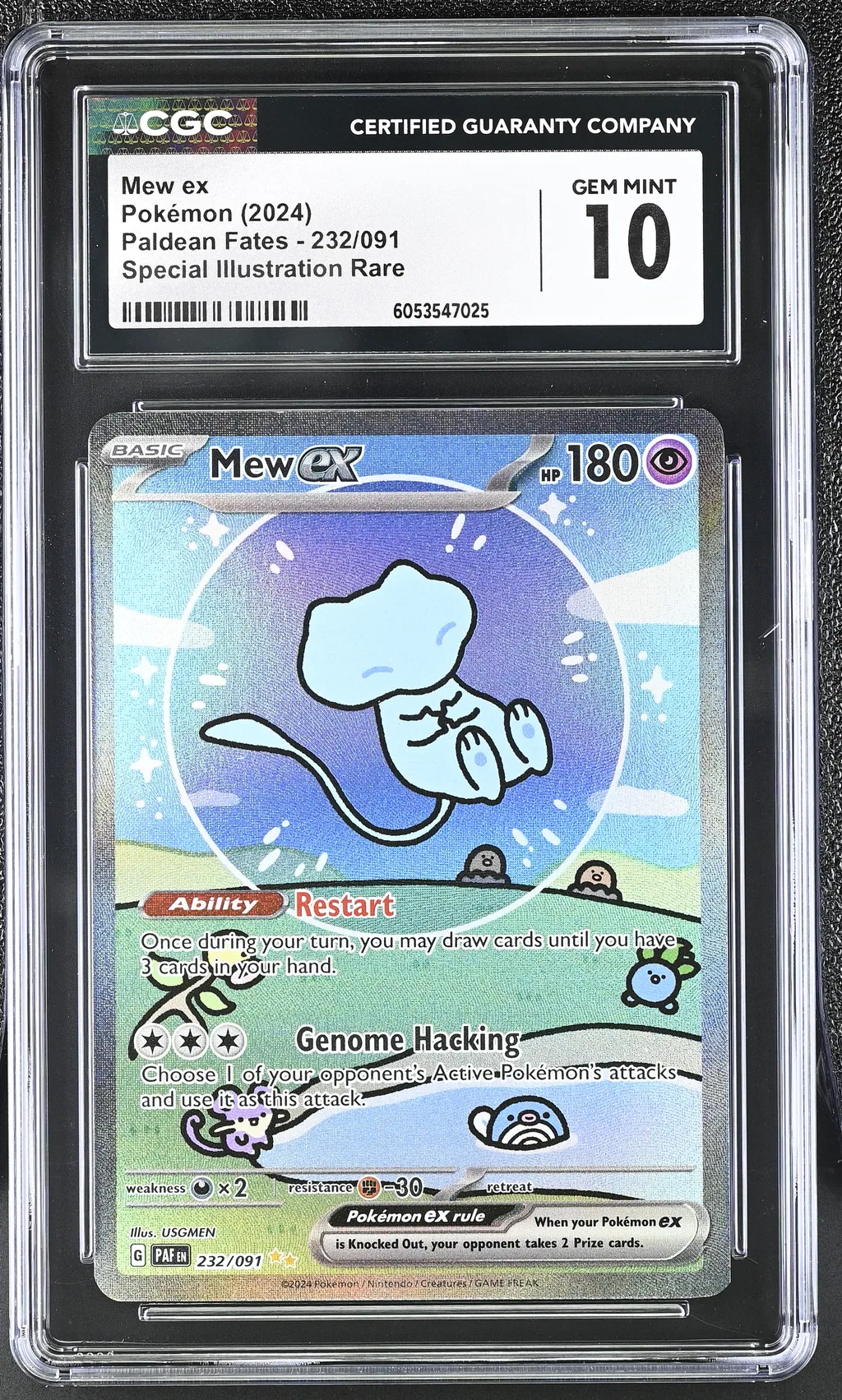 2024 #232 Mew Ex CGC 10 Paldean Fates - Paf En - English