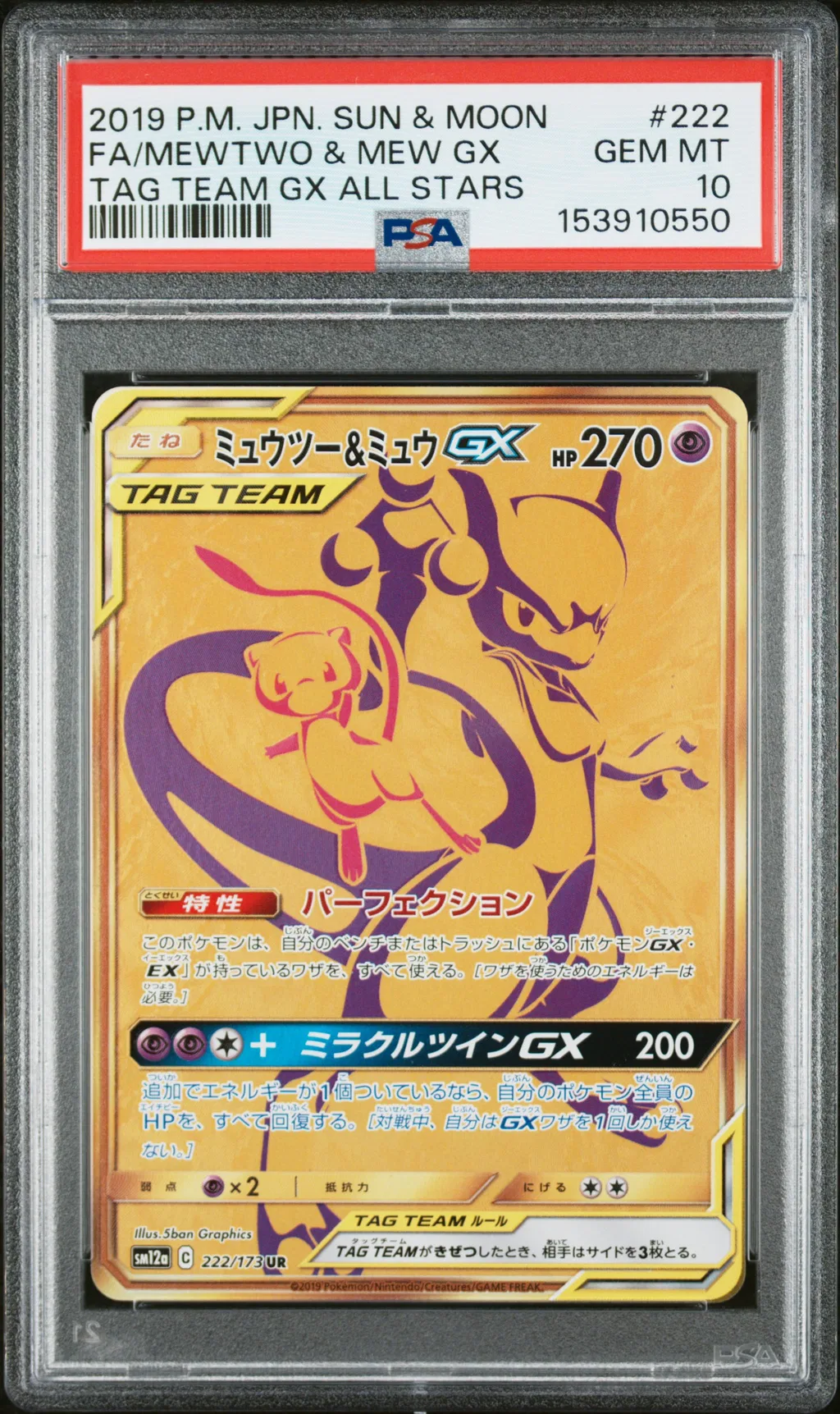 Full Art/Mewtwo & Mew GX card artwork