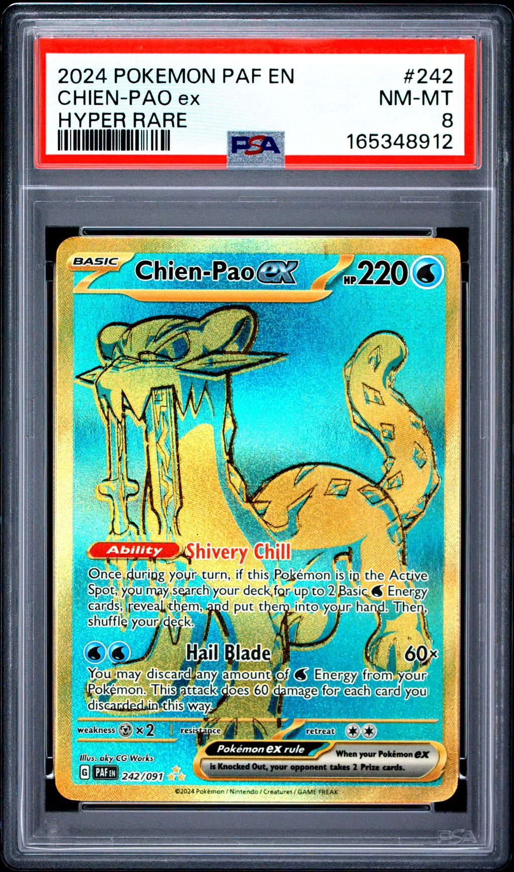 2024 #242 Chien-Pao Ex PSA 8 Paf En-Paldean Fates