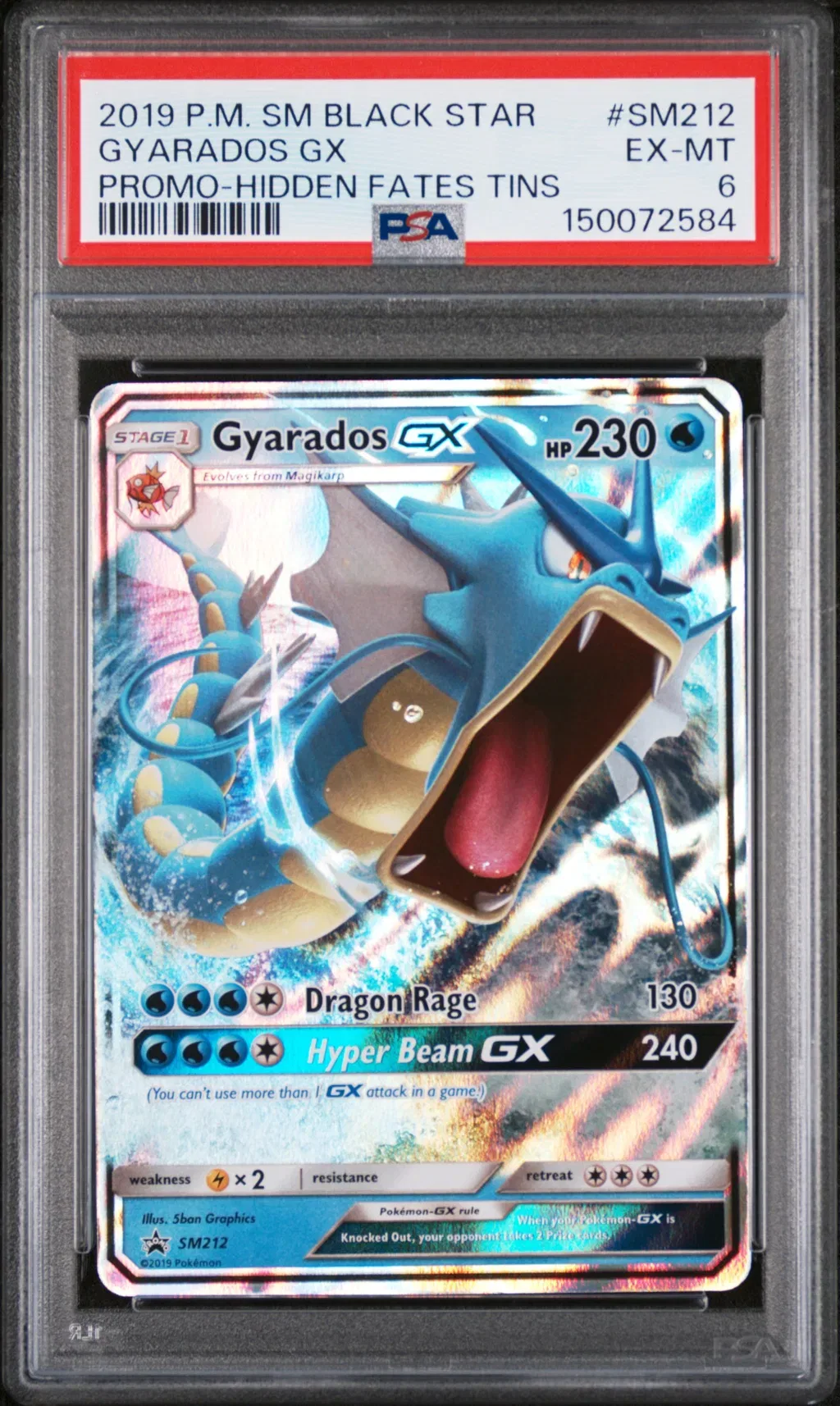 2019 #Sm212 Gyarados Gx PSA 6 Sm Black Star Promo
