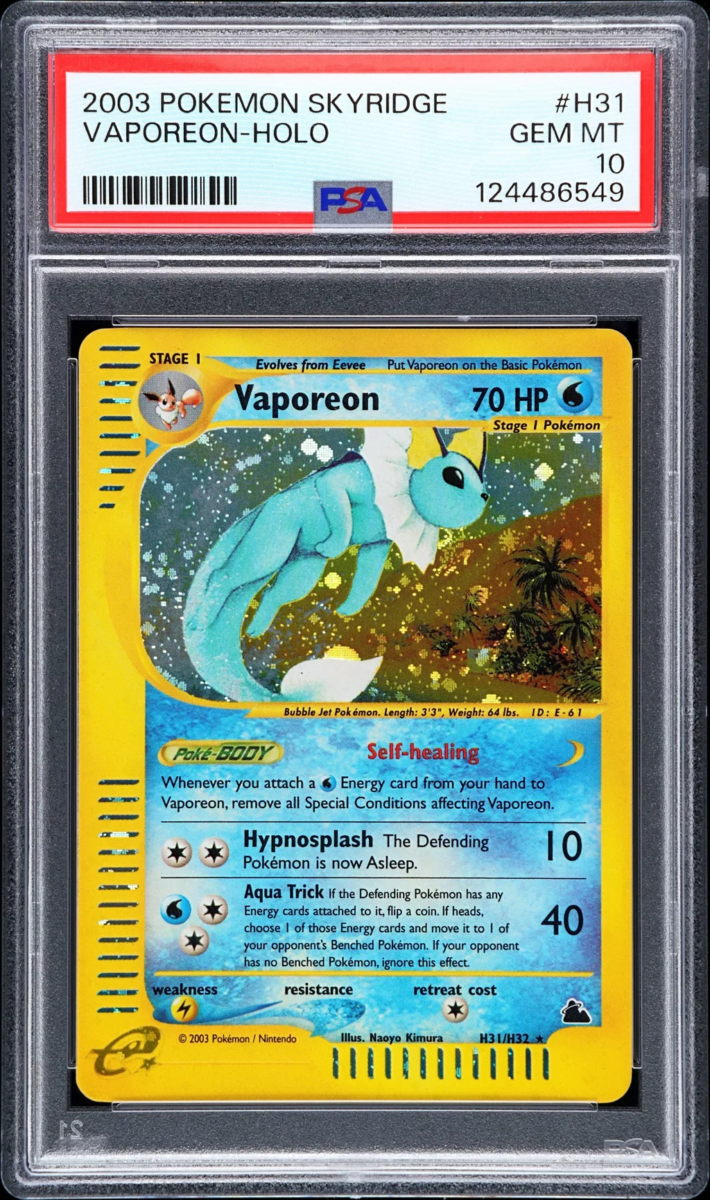 Vaporeon-Holo card artwork