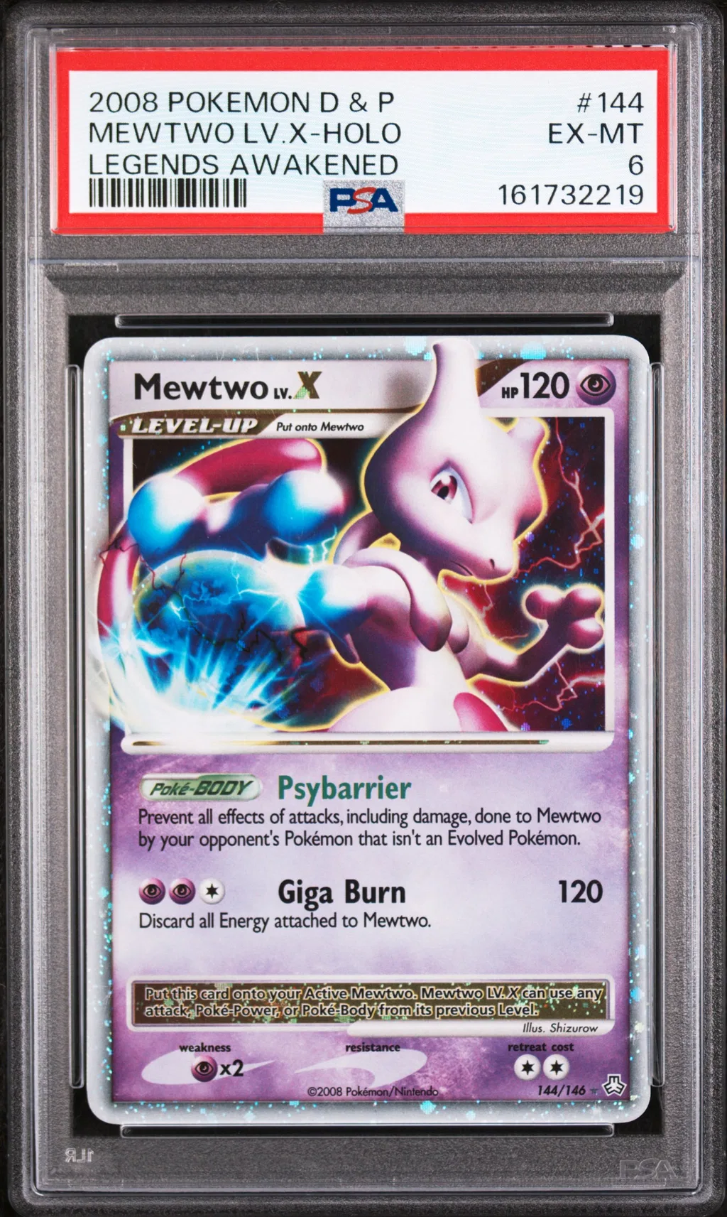 Mewtwo LV.X-Holo card artwork