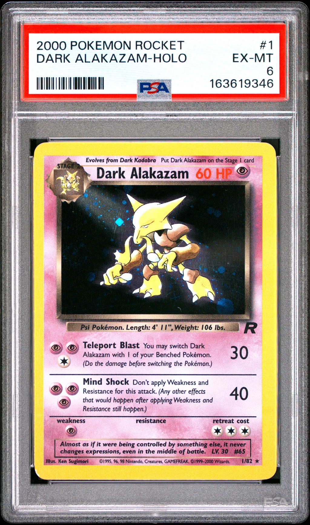 Dark Alakazam-Holo card artwork