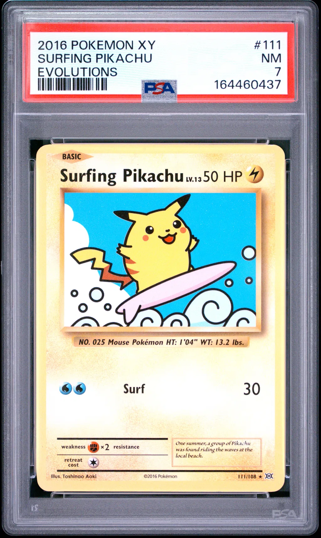 Surfing Pikachu card artwork