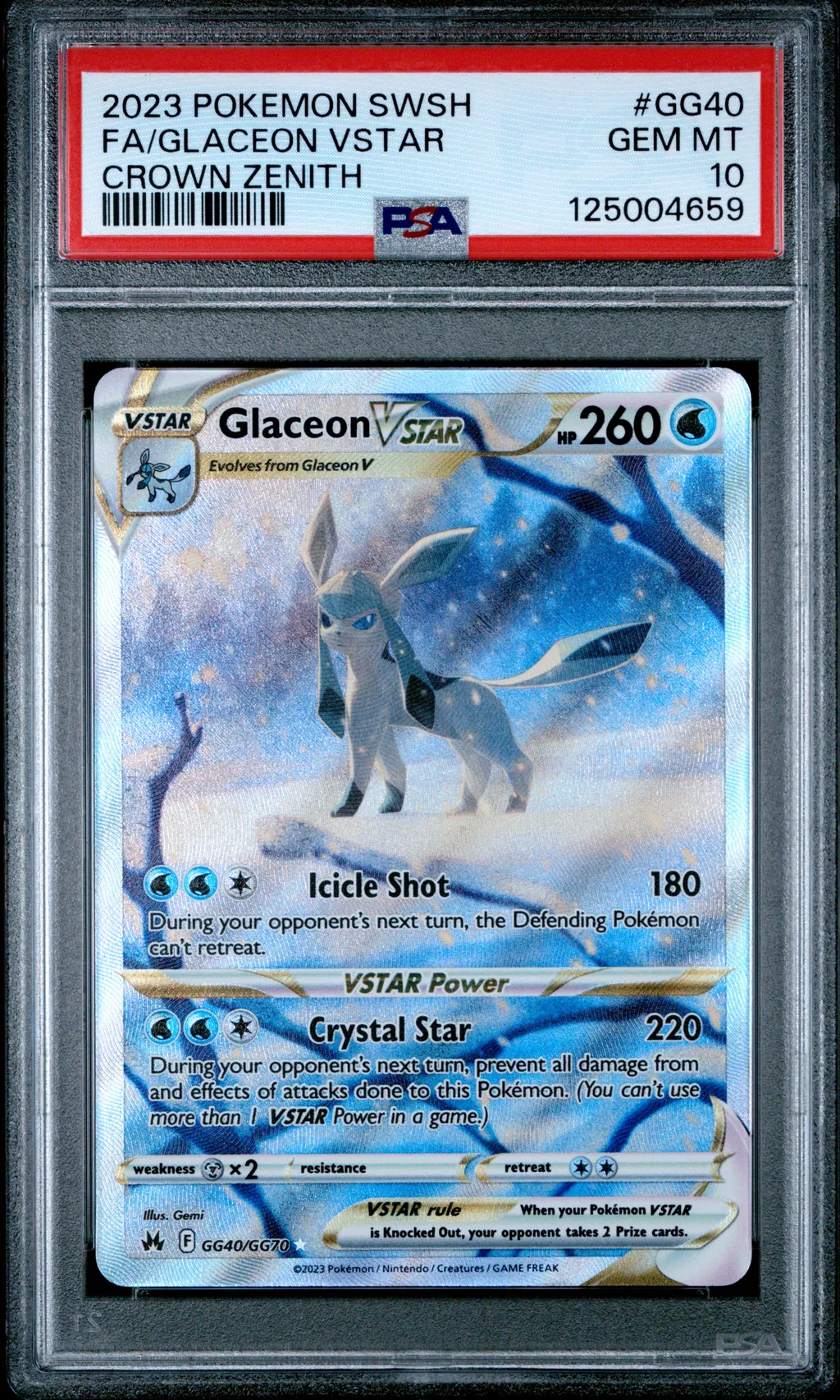 Full Art/Glaceon Vstar card artwork