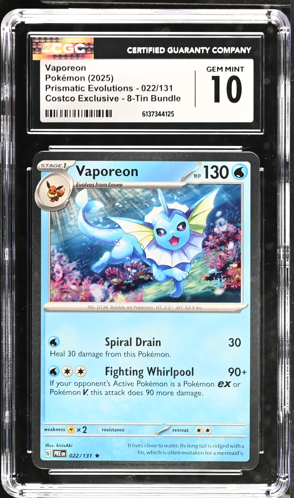 Vaporeon card artwork