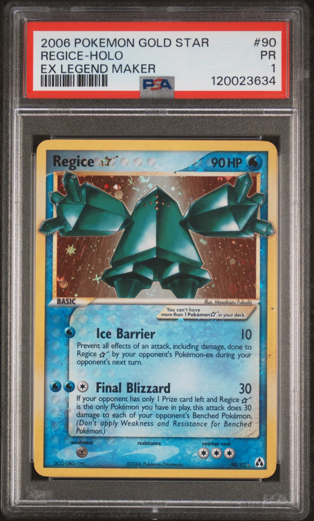 Regice-Holo card artwork