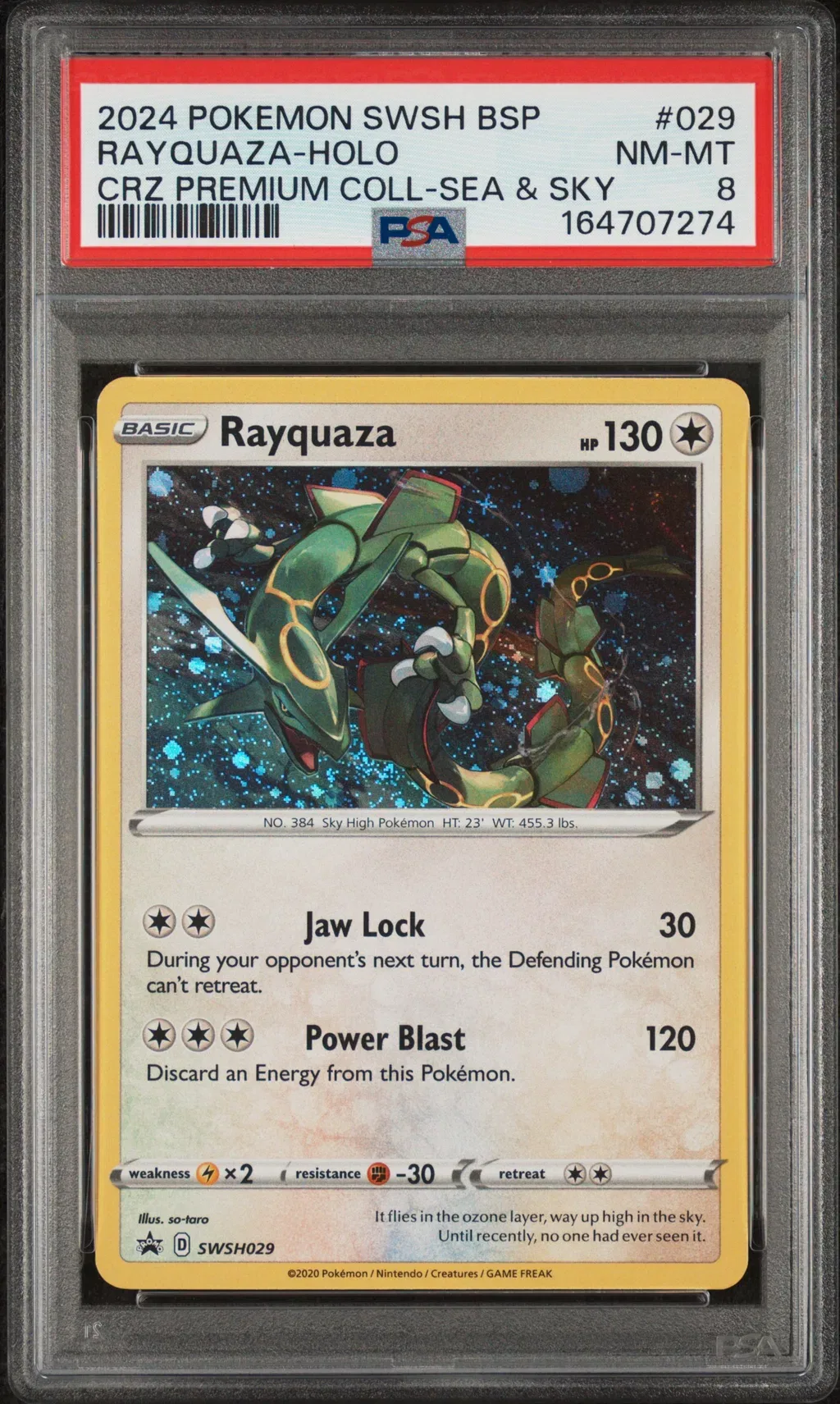 2024 #029 Rayquaza-Holo PSA 8 Swsh Black Star Promo