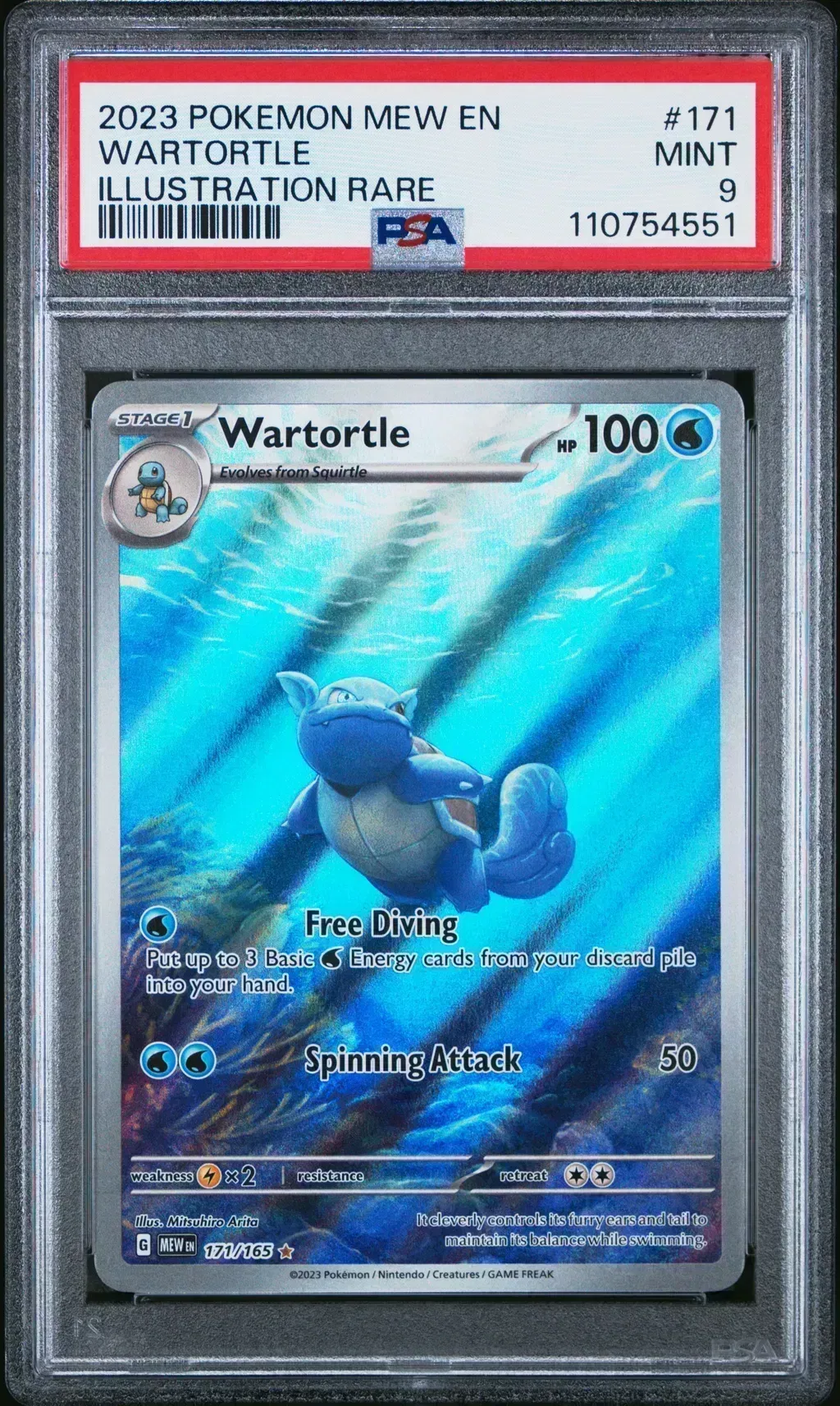 2023 #171 Wartortle PSA 9 Mew En-151