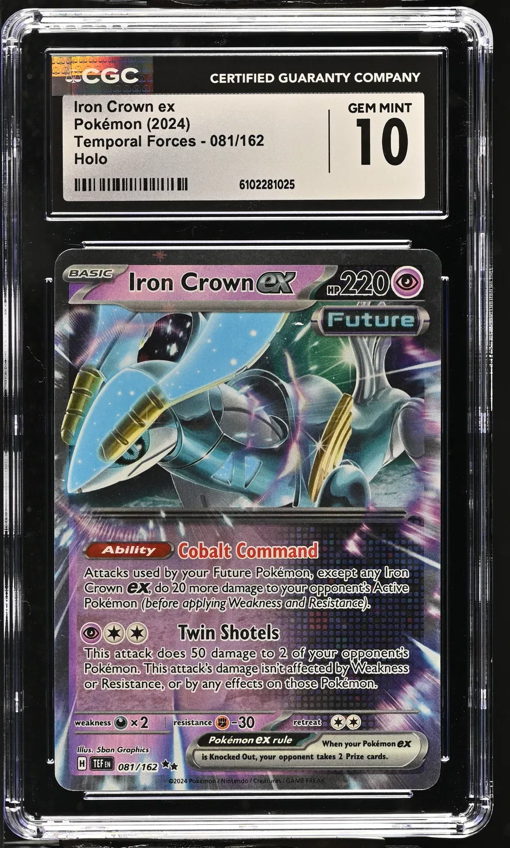 2024 #081 Iron Crown Ex CGC 10 Temporal Forces - Tef En - English