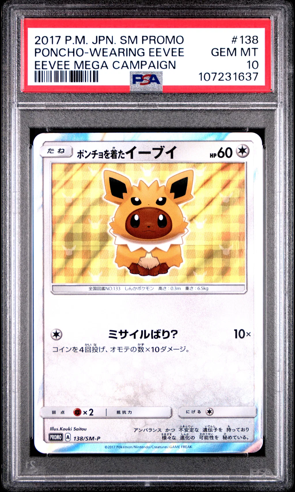 Poncho-Wearing Eevee card artwork