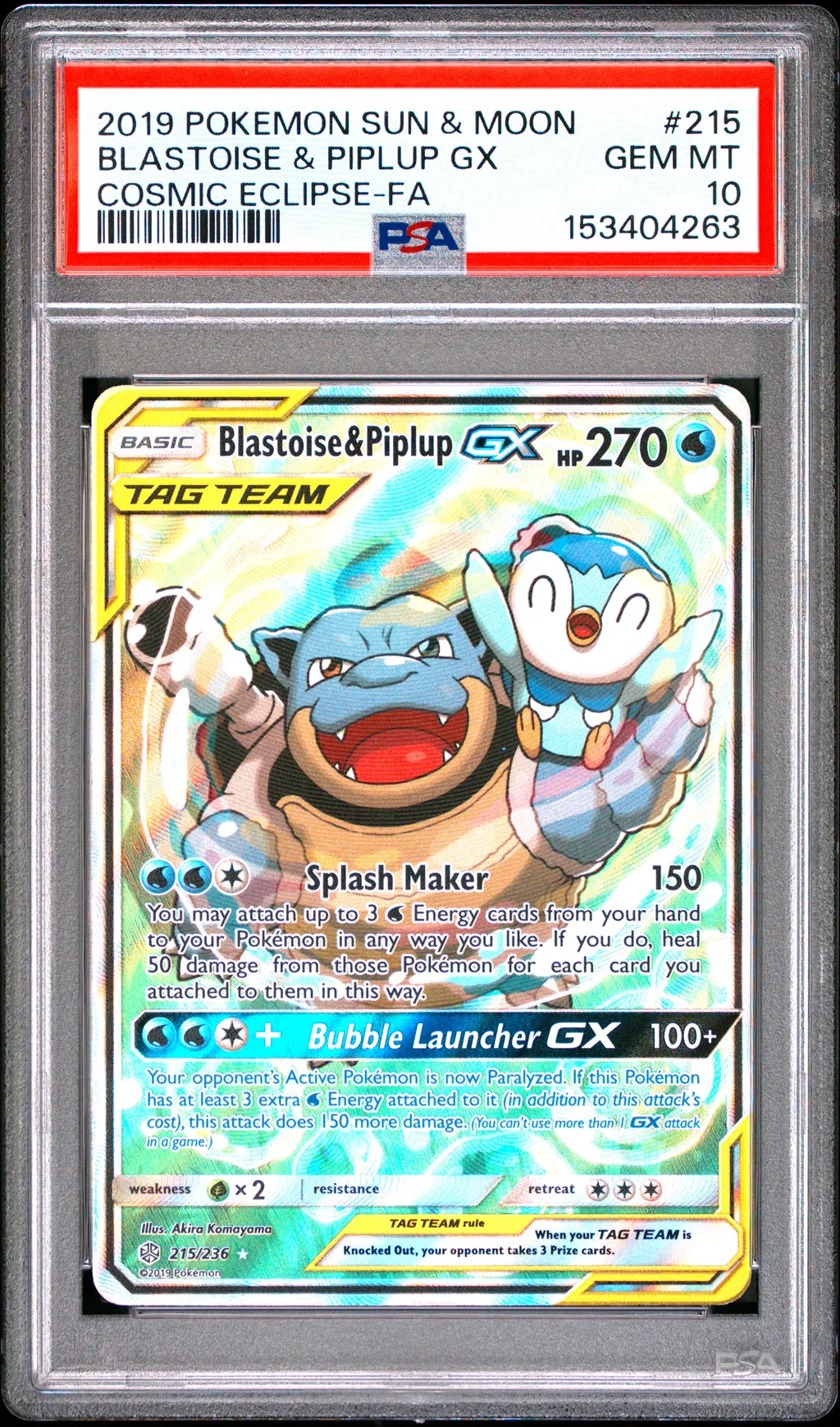 Full Art/Blastoise & Piplup GX card artwork