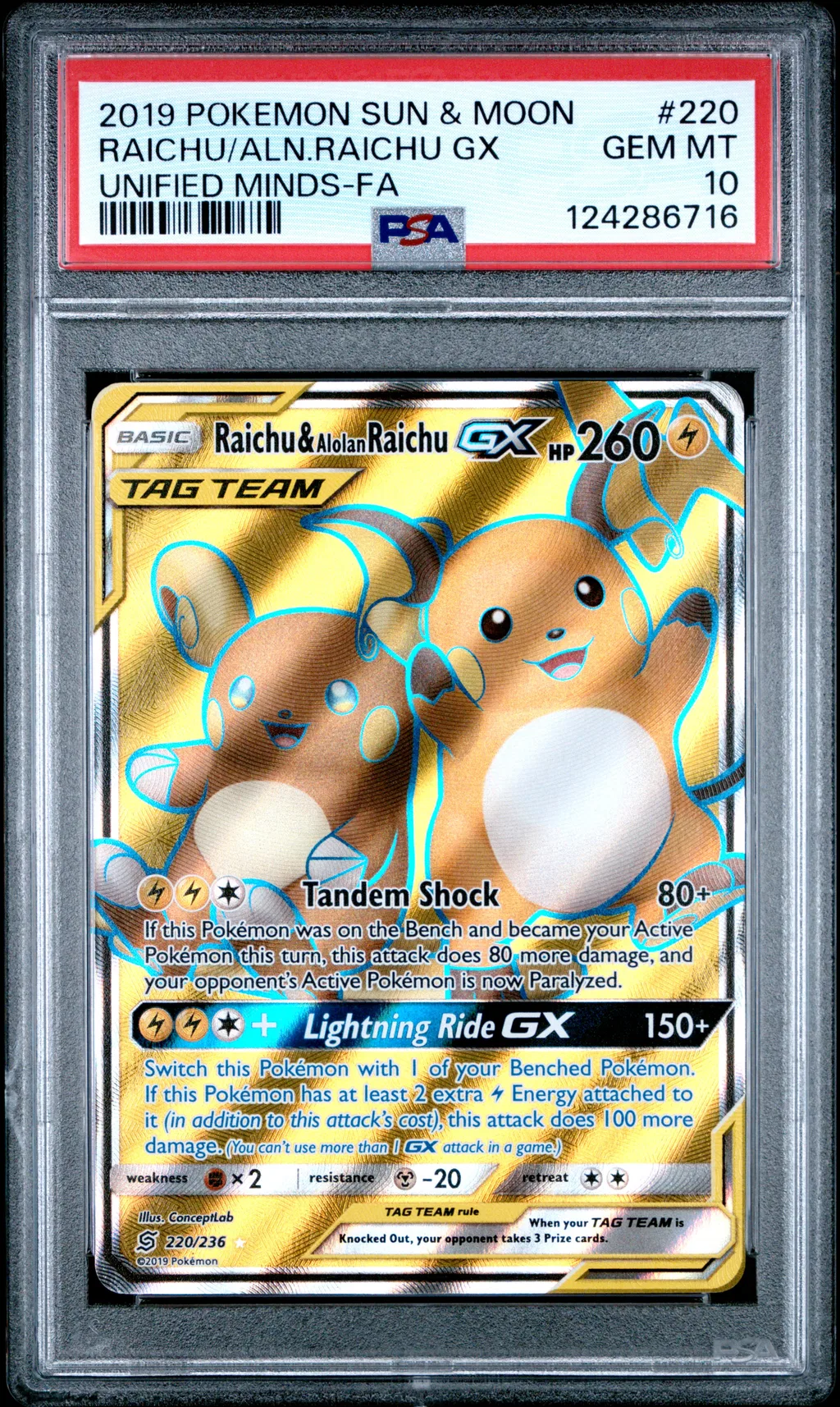 Full Art/Raichu & Alolan Raichu GX card artwork
