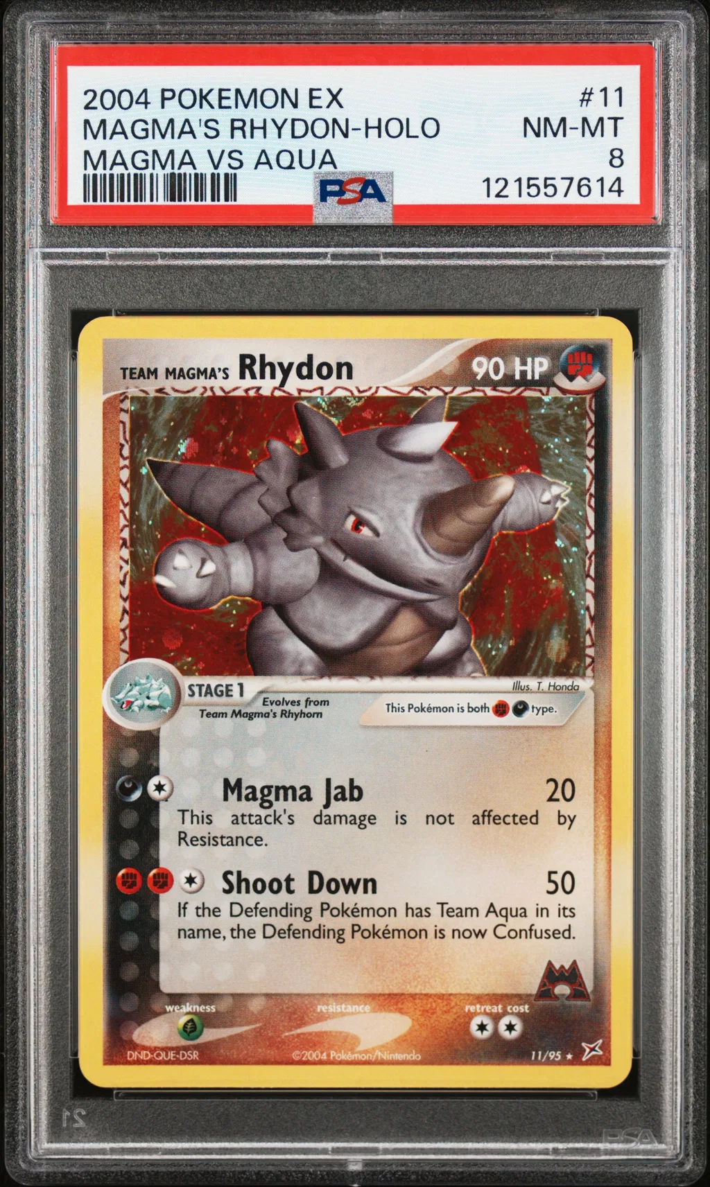 Team Magma's Rhydon-Holo card artwork
