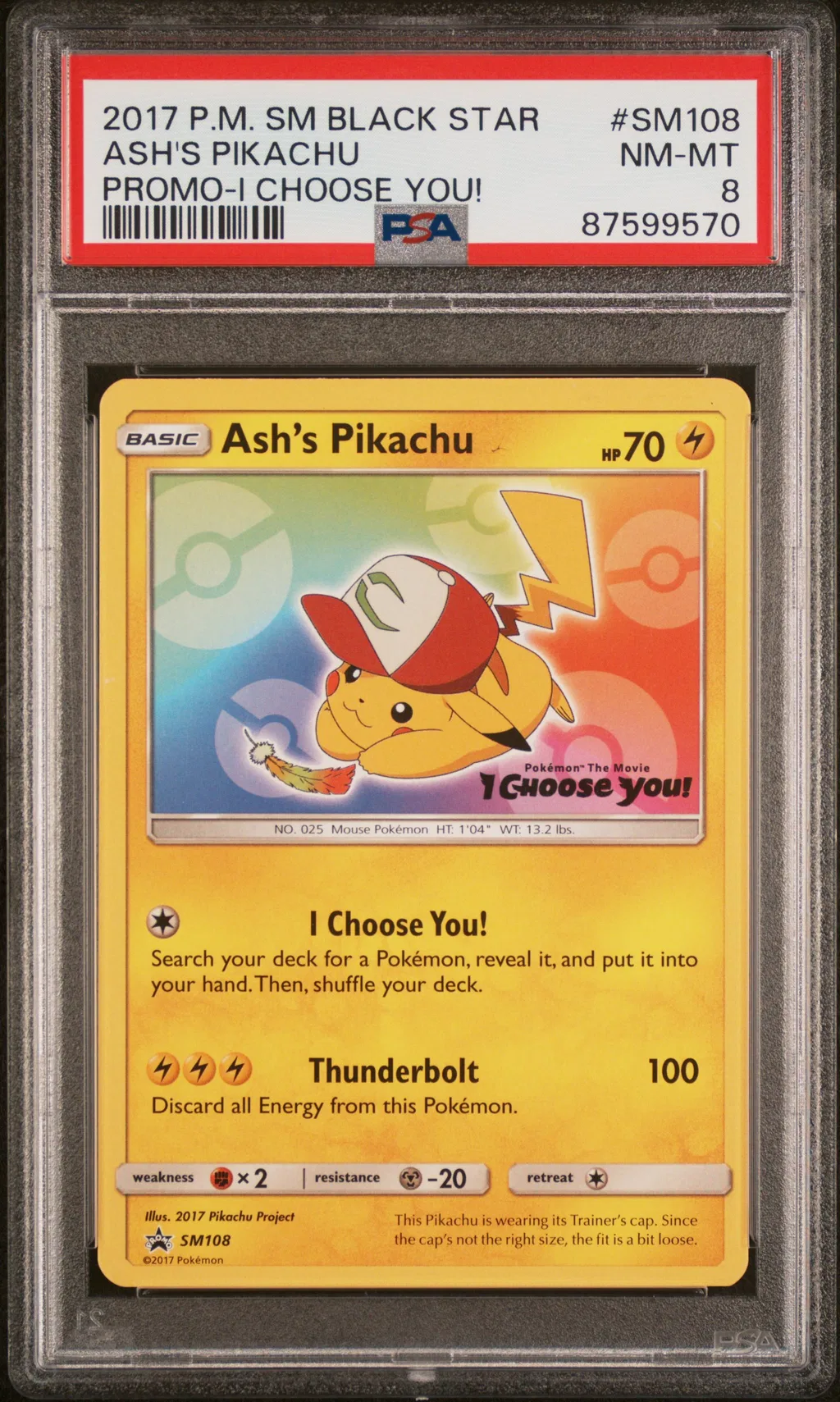 Ash's Pikachu card artwork