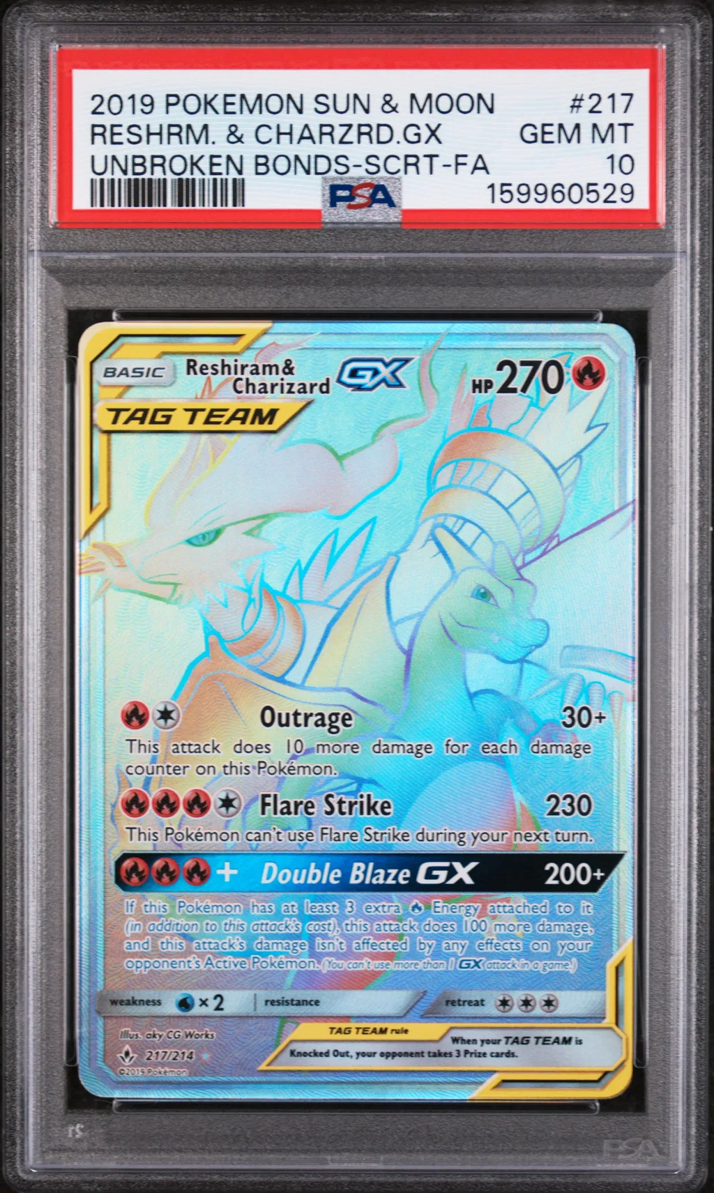 Full Art/Reshiram & Charizard GX card artwork