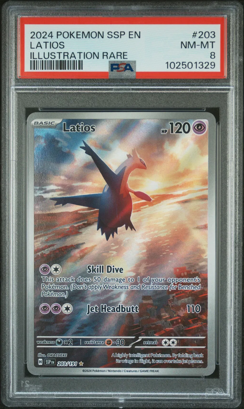 2024 #203 Latios PSA 8 Ssp En-Surging Sparks
