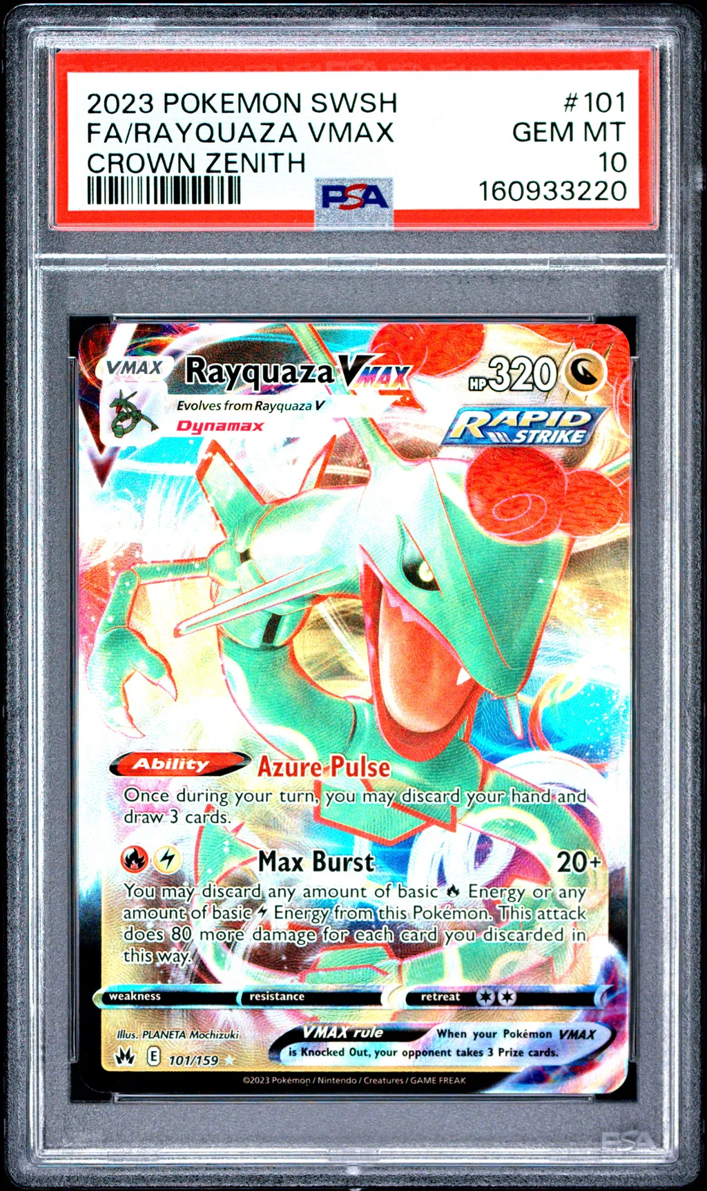 FA/RAYQUAZA VMAX card artwork