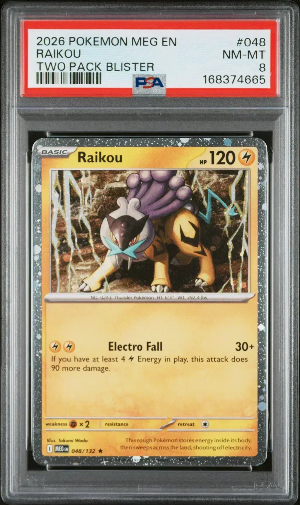 2026 #048 Raikou PSA 8 Meg En-Mega Evolution