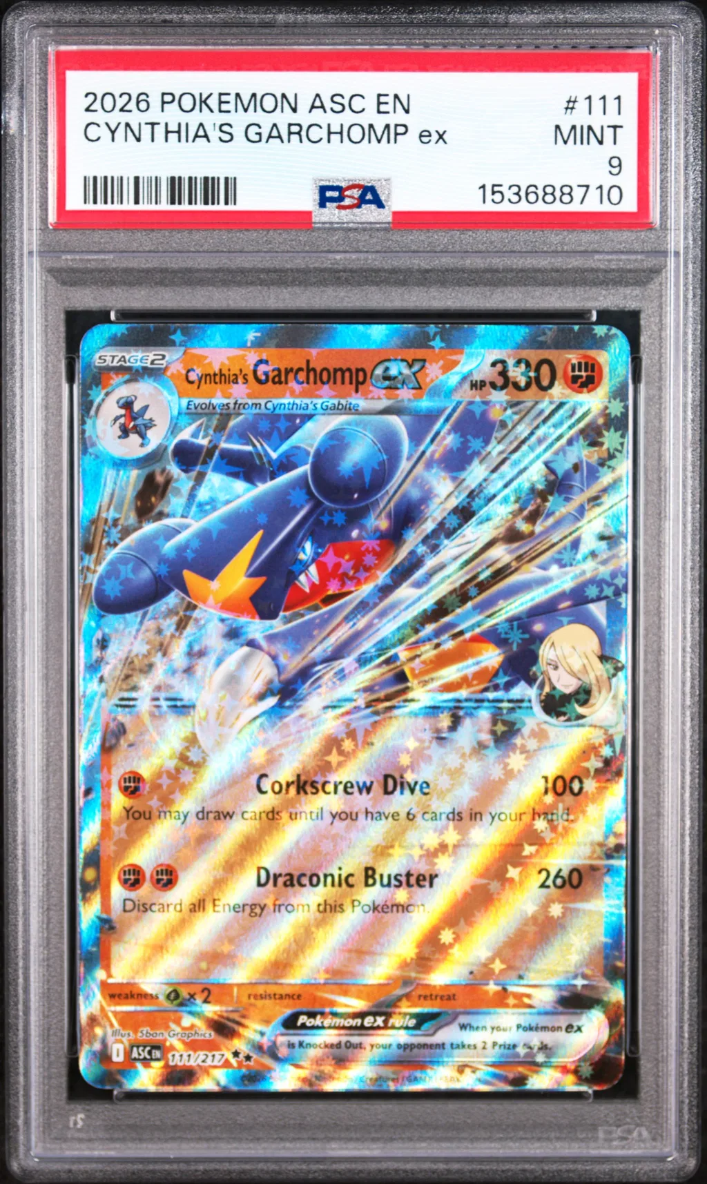 Cynthia's Garchomp EX card artwork