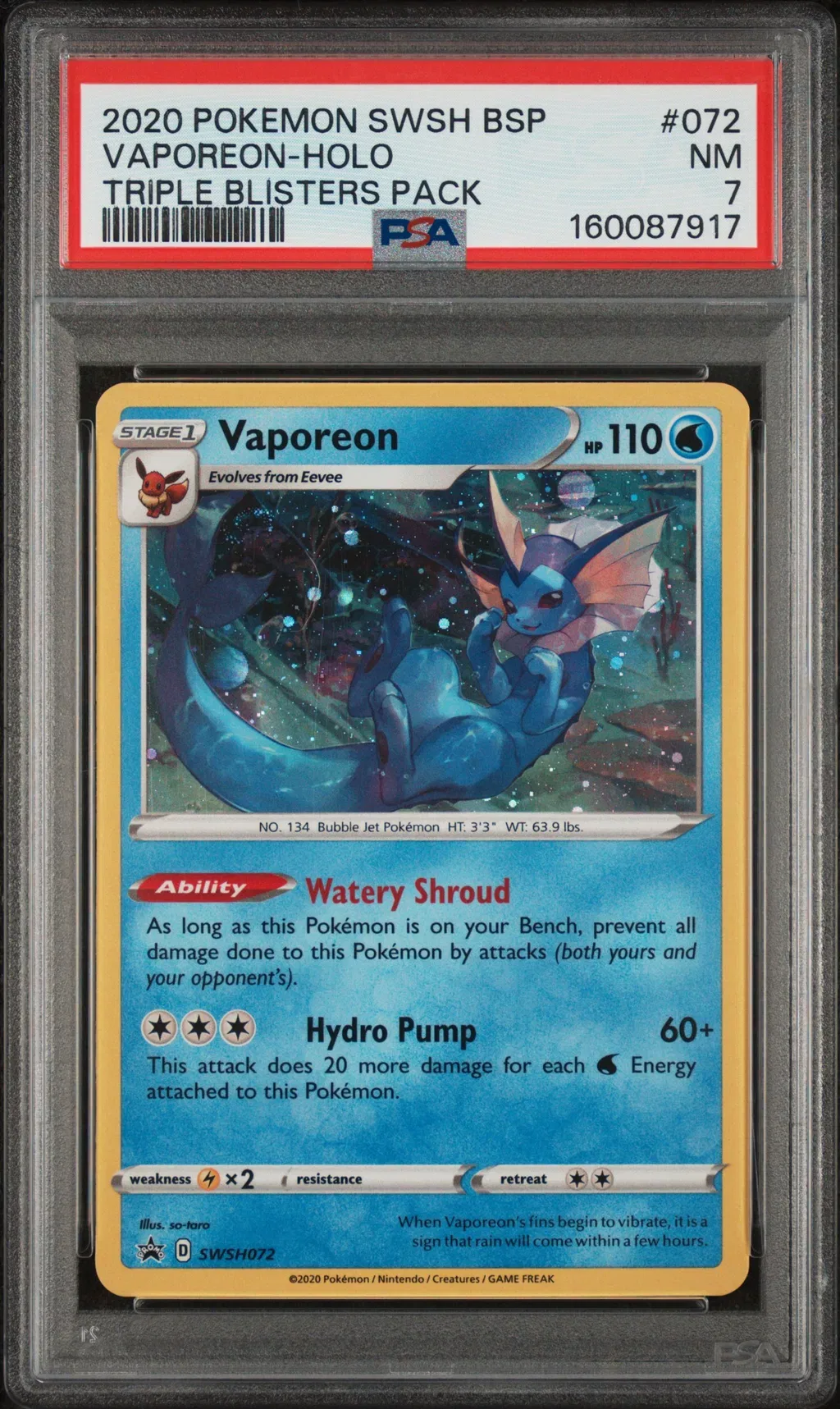 Vaporeon-Holo card artwork