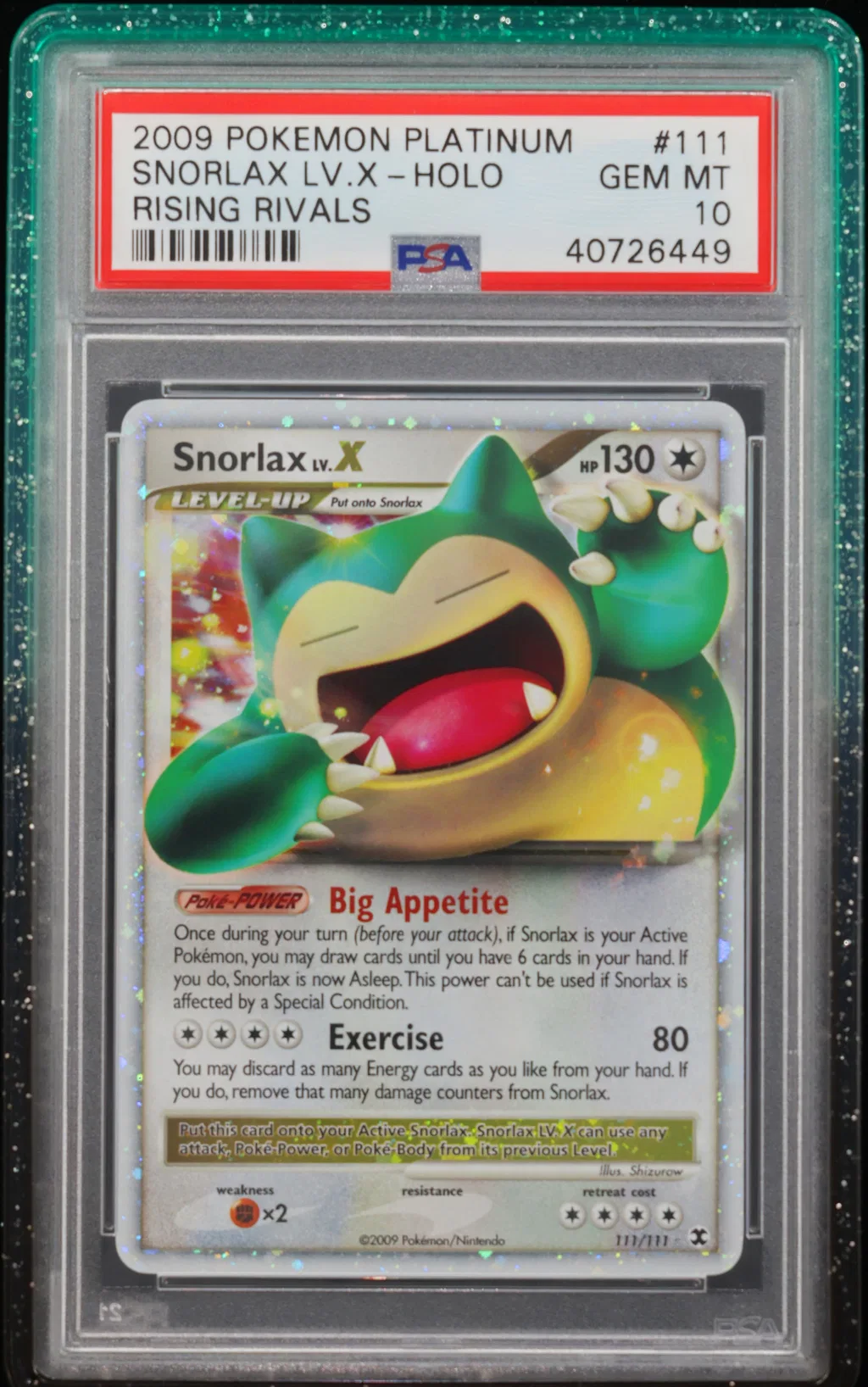 Snorlax LV.X-Holo card artwork