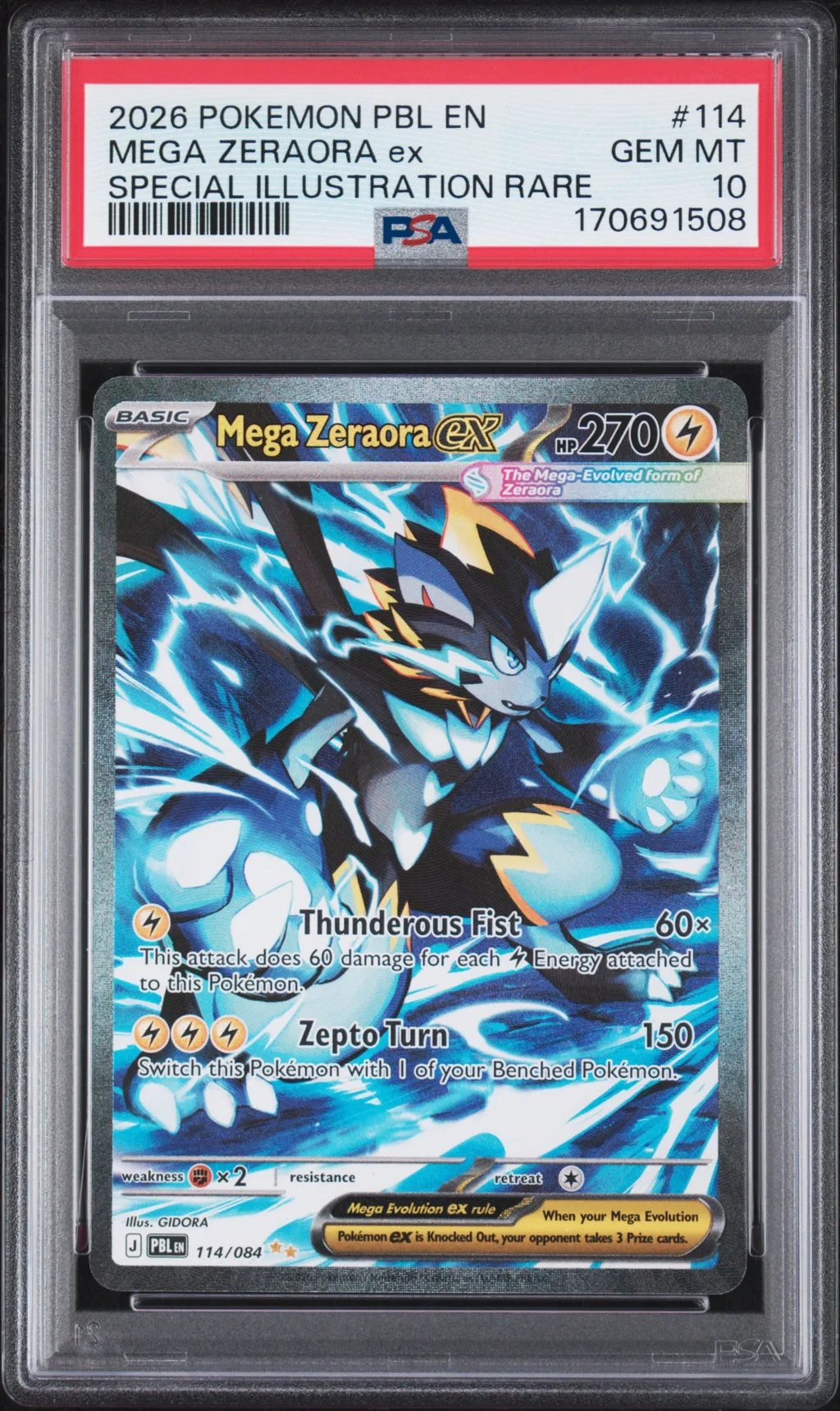 Mega Zeraora EX card artwork