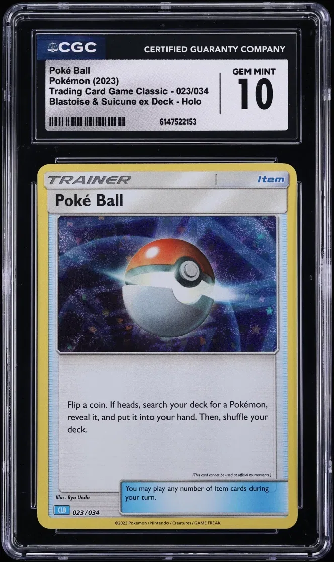 2023 #23 Sv Tcg Classic Blastoise & Suicune Ex Deck Holo Poke Ball Gem Mint CGC 10 Pokemon