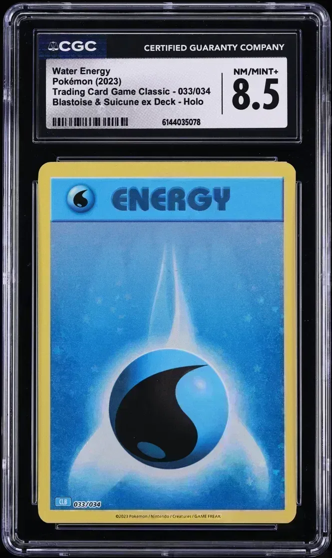 2023 #33 Sv Tcg Classic Blastoise & Suicune Ex Deck Holo Water Energy Nm-Mt+ CGC 8.5 Pokemon