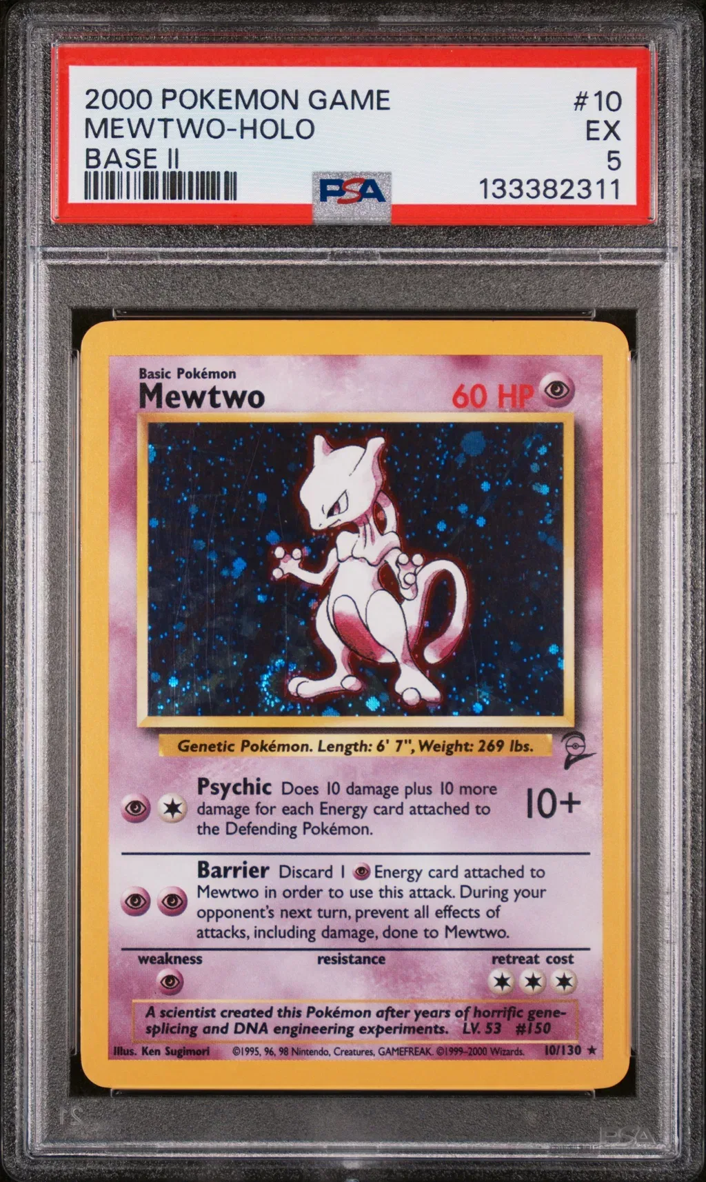 2000 #10 Mewtwo-Holo PSA 5 Game Base Ii