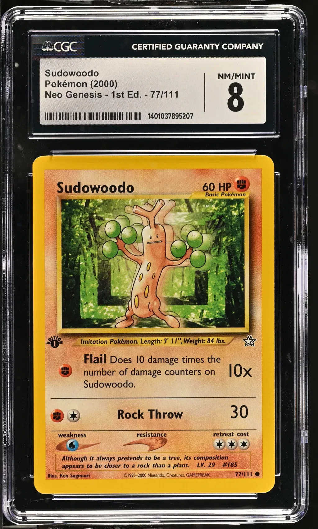 2000 #77 Sudowoodo CGC 8 Neo Genesis - 1st Edition - English