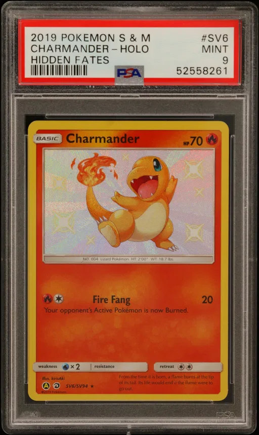 2019 #SV6 Charmander-Holo PSA 9 Sun & Moon Hidden Fates