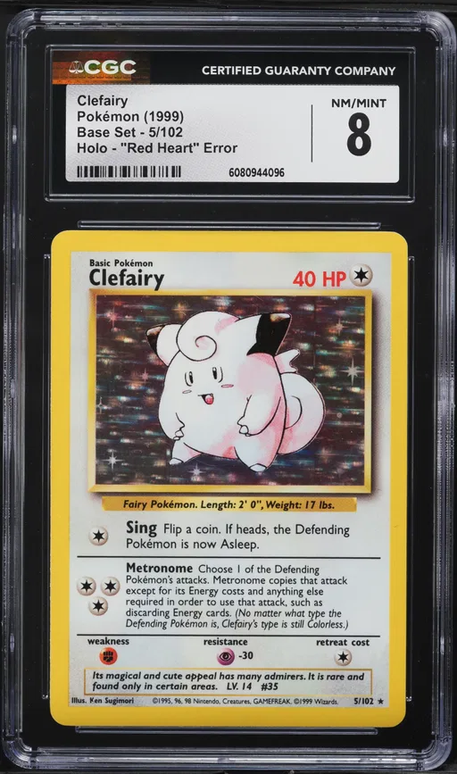 1999 #5 Clefairy-Holo CGC 8 Game Pokemon