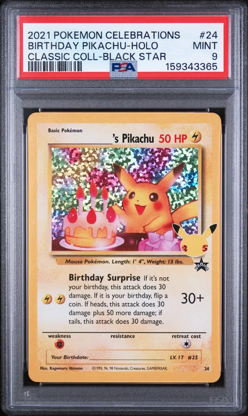 2021 #24 Birthday Pikachu-Holo PSA 9 Celebrations Classic Collection