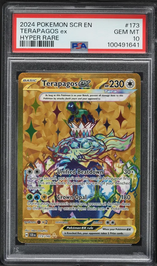 2024 #173 Terapagos EX PSA 10 Scr EN-Stellar Crown Pokemon